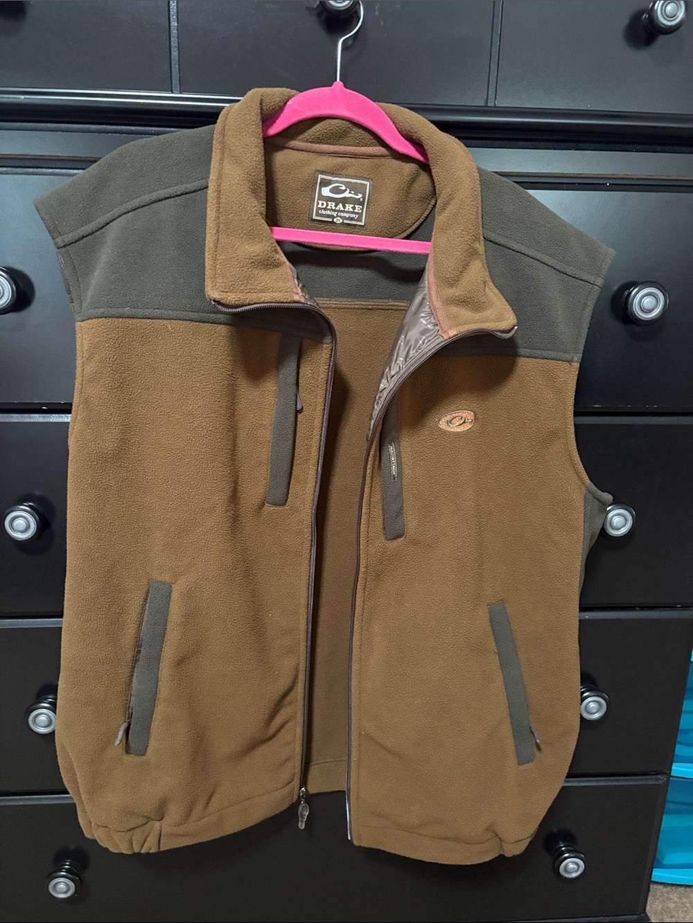 Drake Brown and Olive Fleece Vest